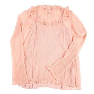Baum Und Pferdgarten Peach Sheer Top L coquet mesh Flutter Baby doll cottage